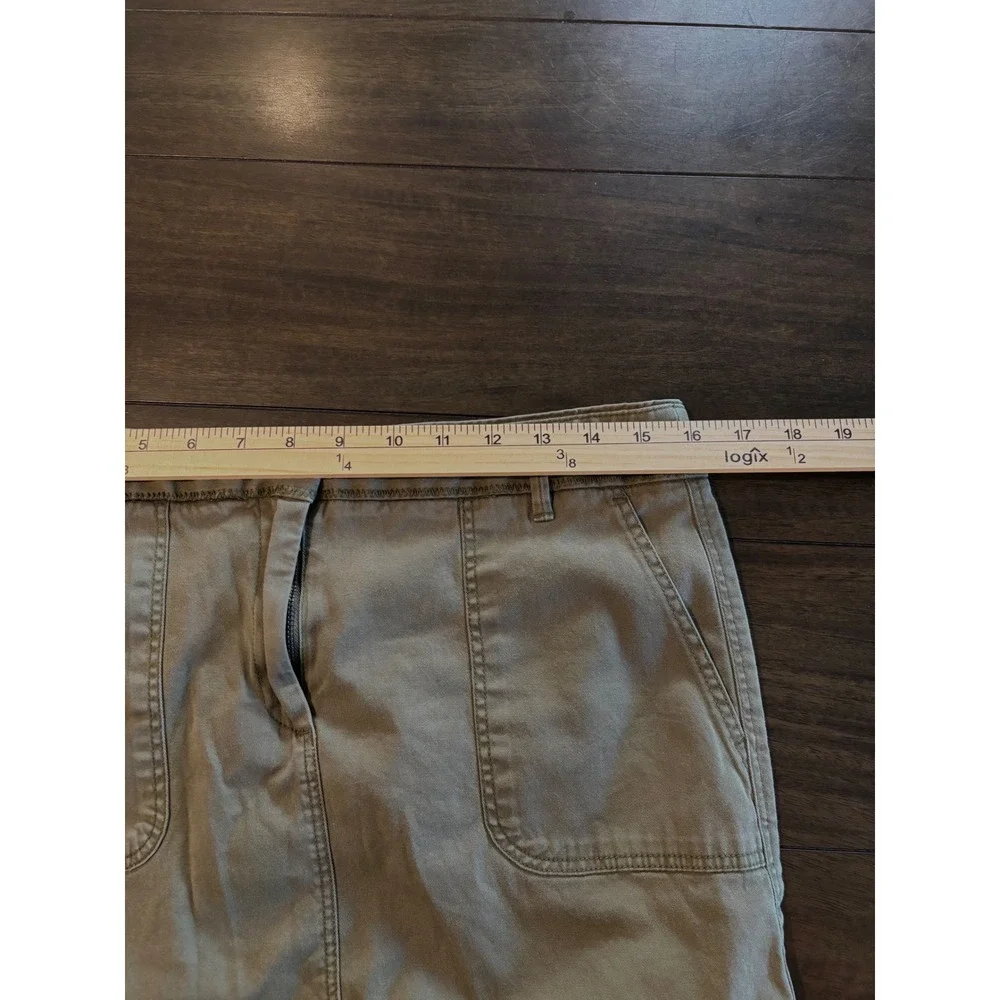 Ann Taylor LOFT Womens Olive Green Khaki Cotton Utility Mini Skirt Size 6